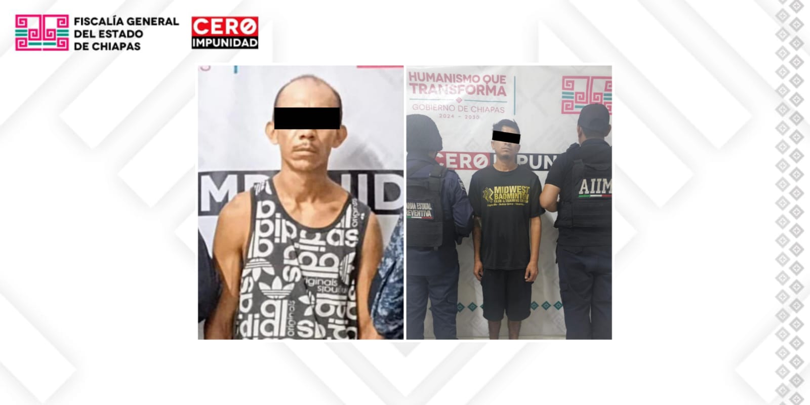 FGE y SSP aprehenden a dos personas por robo con violencia y agravado