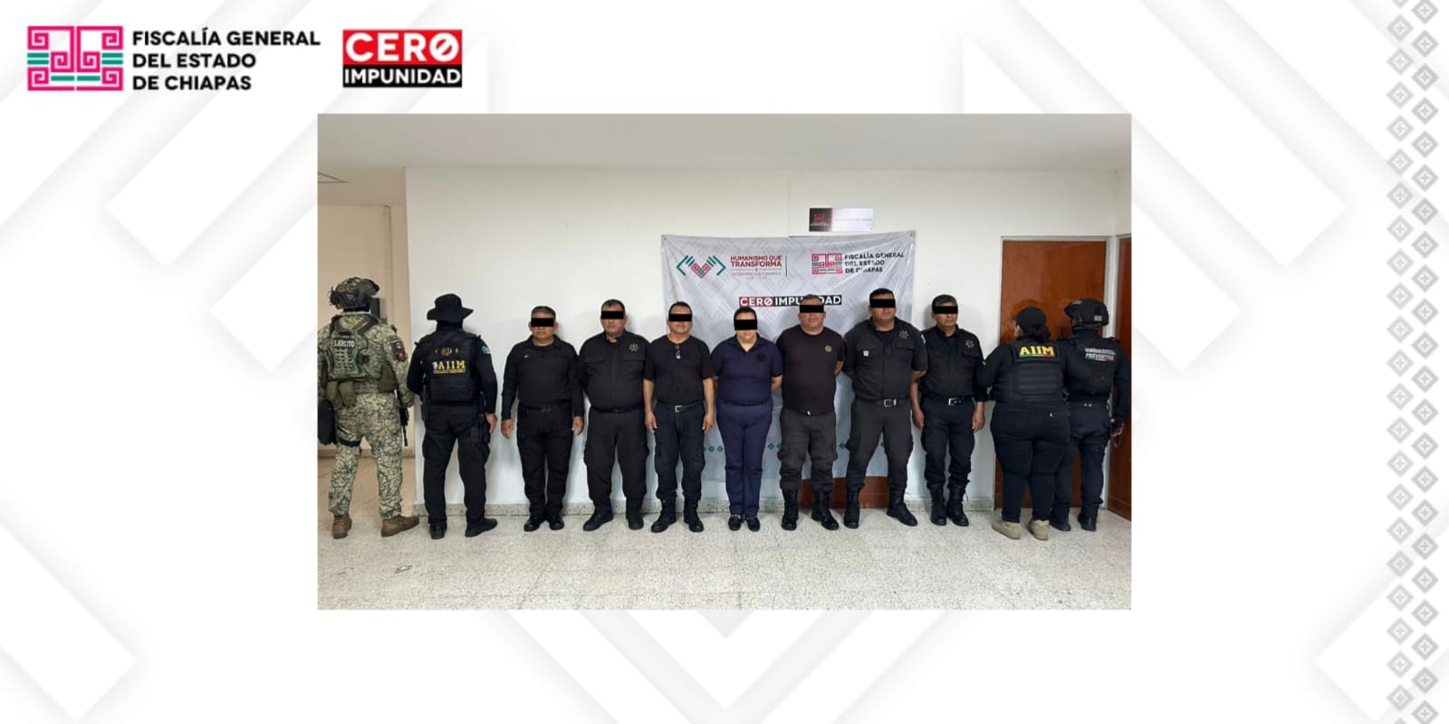 En Pichucalco, aprehenden a 7 elementos de la SSP en diligencia de cateo por el presunto delito de homicidio culposo