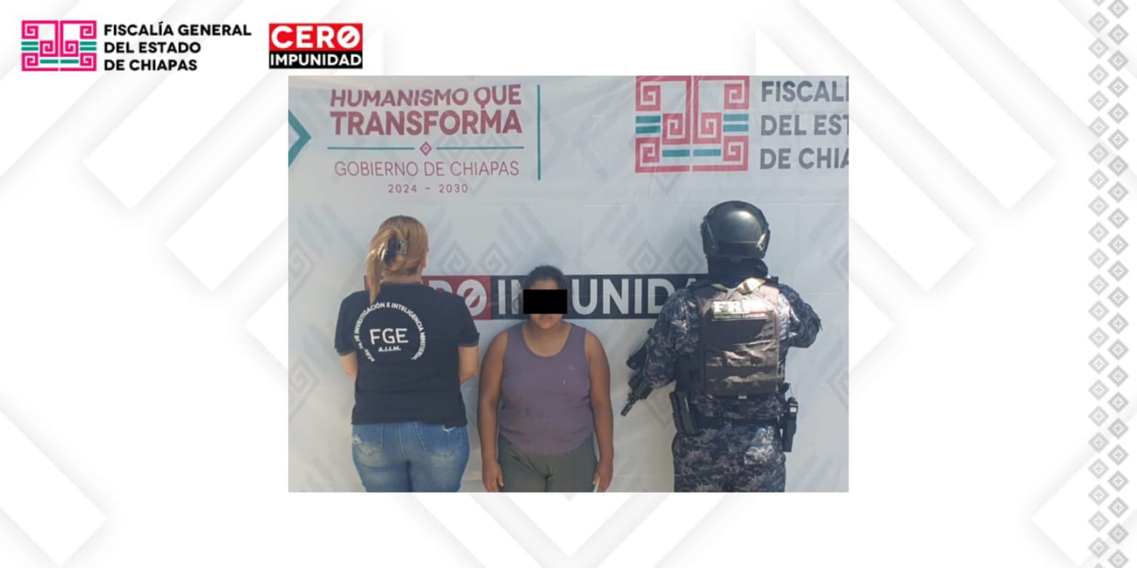 FGE y SSP aprehenden a presunta responsable de violencia familiar en Tapachula