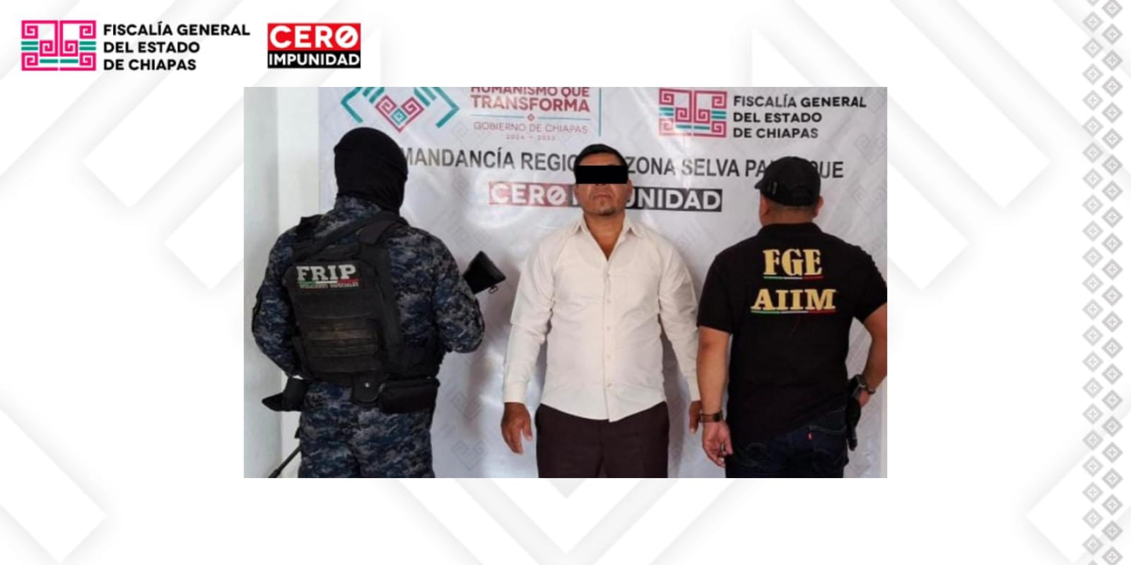 FGE obtiene vinculación a proceso por el delito de violación en Ocosingo