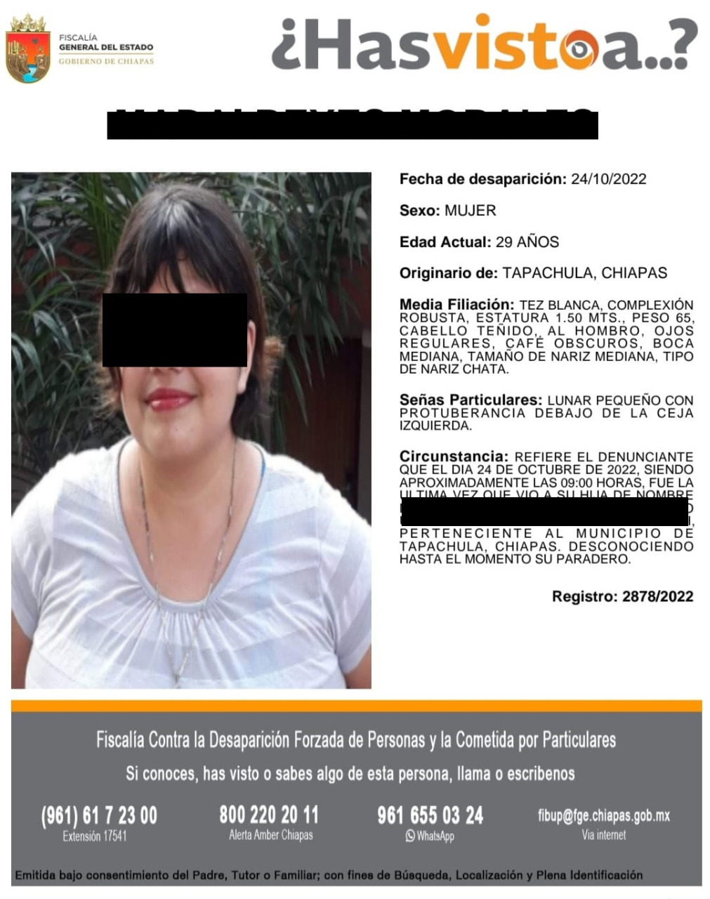 Encuentra Fiscalía de Chiapas a persona de sexo femenino con reporte de no  localizada en Tapachula - Fiscalía General del Estado