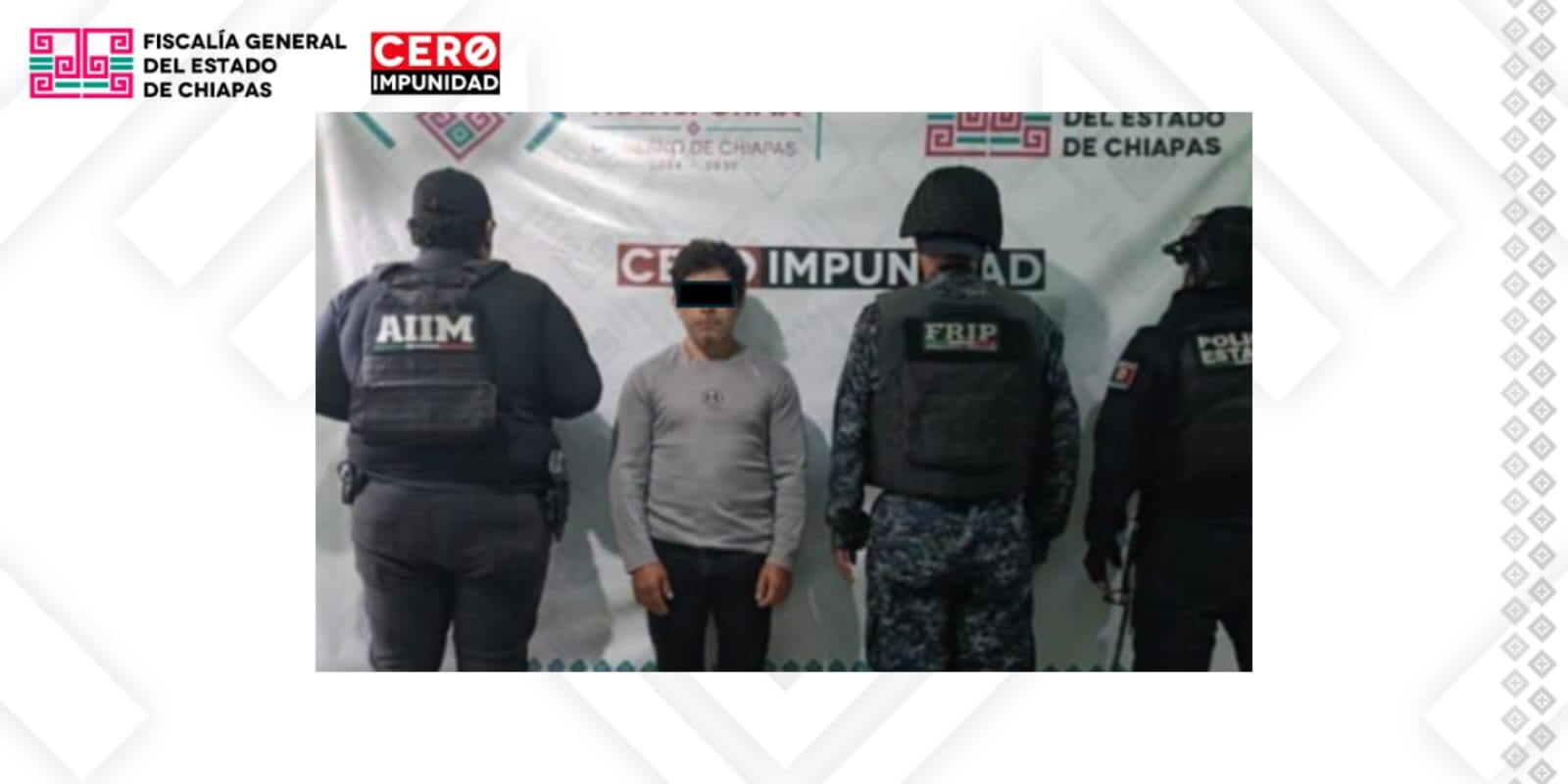 FGE y SSP aprehenden a presunto responsable por el delito de feminicidio agravado en Jitotol